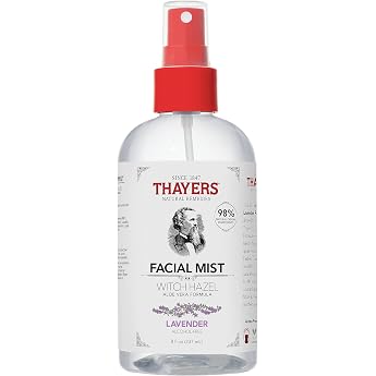Thayers Mild Witch Hazel Lavender Face Water Spray with Organic Aloe Vera - Radiance & Narrows Pores - Alcohol Free - Vegan - 98% Natural Ingredients - Dermatologically Tested - 237 ml
