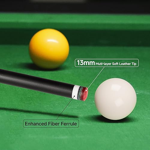 Miniatura 4 de HomeSeason Taco de piscina de fibra de vidrio de 58 pulgadas, palo de piscina profesional de 0.500 in, punta de 4 capas, barra de bajo desviación, 3