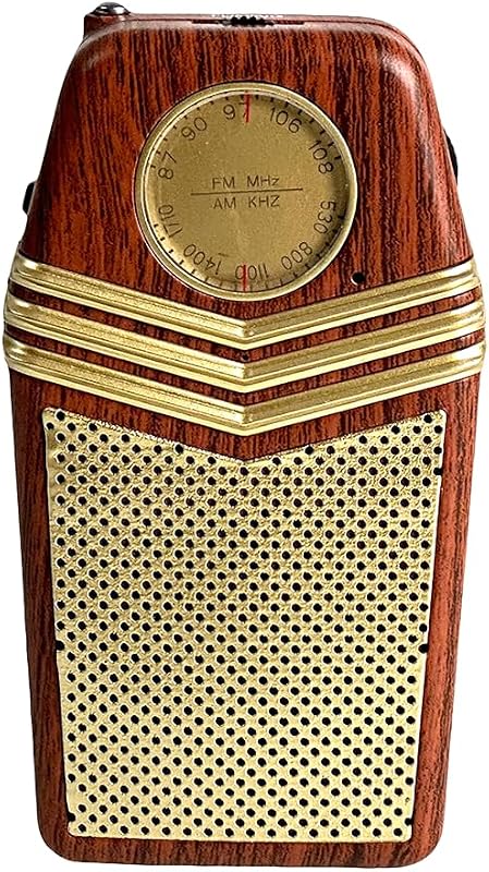 QFX Retro Portable Transistor Pocket AM FM Radio, RETRO-1958, Wood