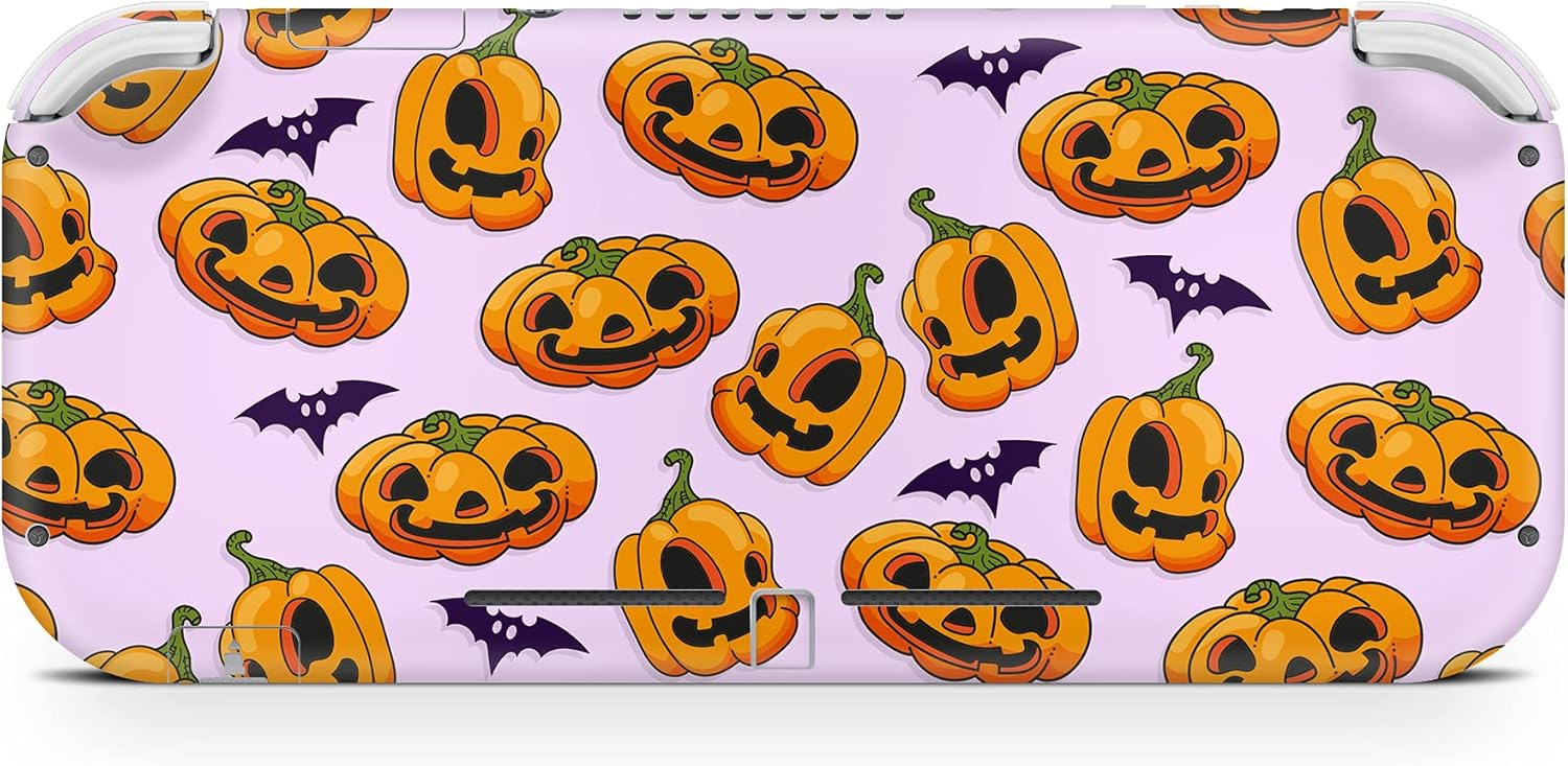 Tacky Design Pumpkin Decal Skin Compatible with Nintendo Switch Lite Skin Wrap, Halloween Skin for Nintendo Switch Lite Cover, Premium Vinyl 3M Full Wrap Decal.