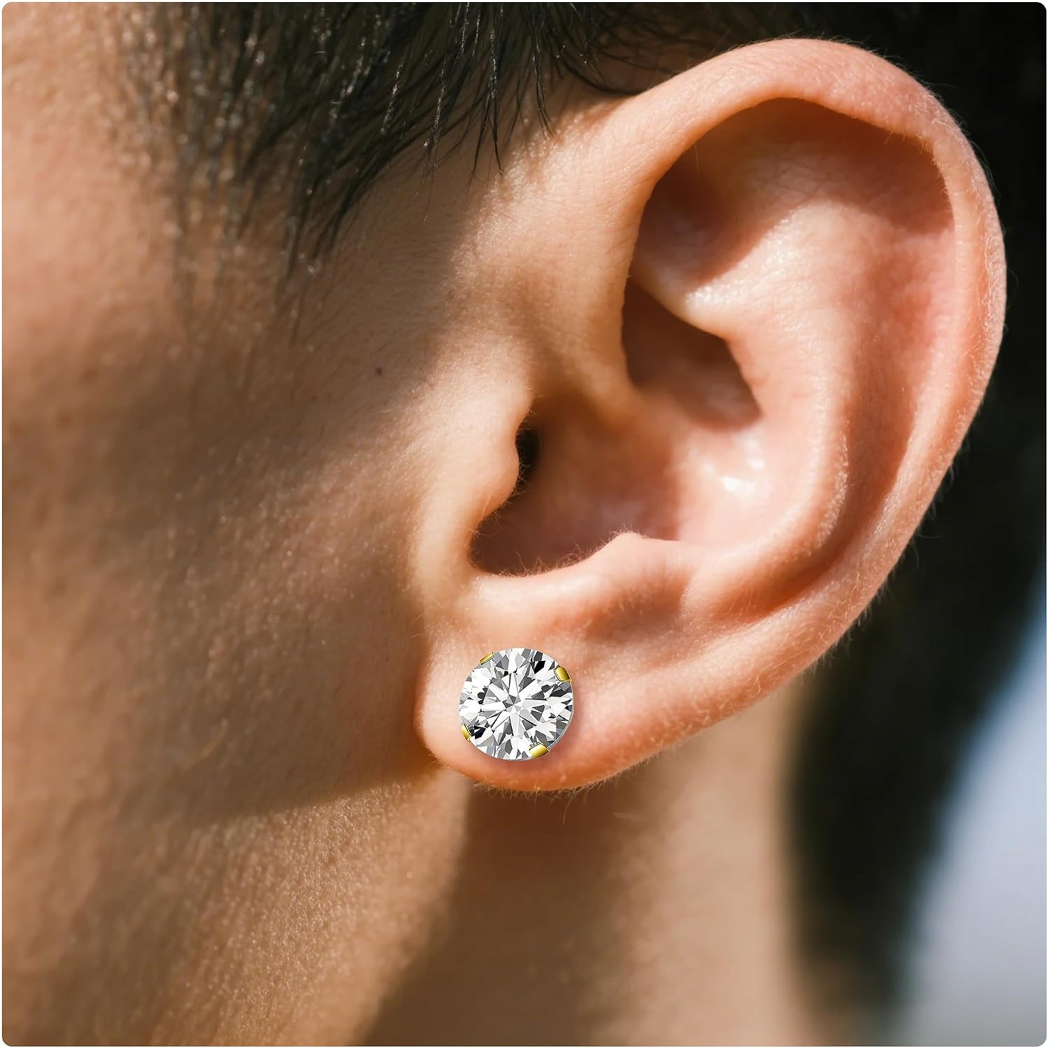Ruifan Gauges For Ears ASTM F136 Titanium Round Clear CZ Single Flare Tapers Screw Tunnel Gauges Earrings Ear Expander Stretching Kit Plugs Piercing For Women Men 10G 8G 6G 4G 2G 0G 00G