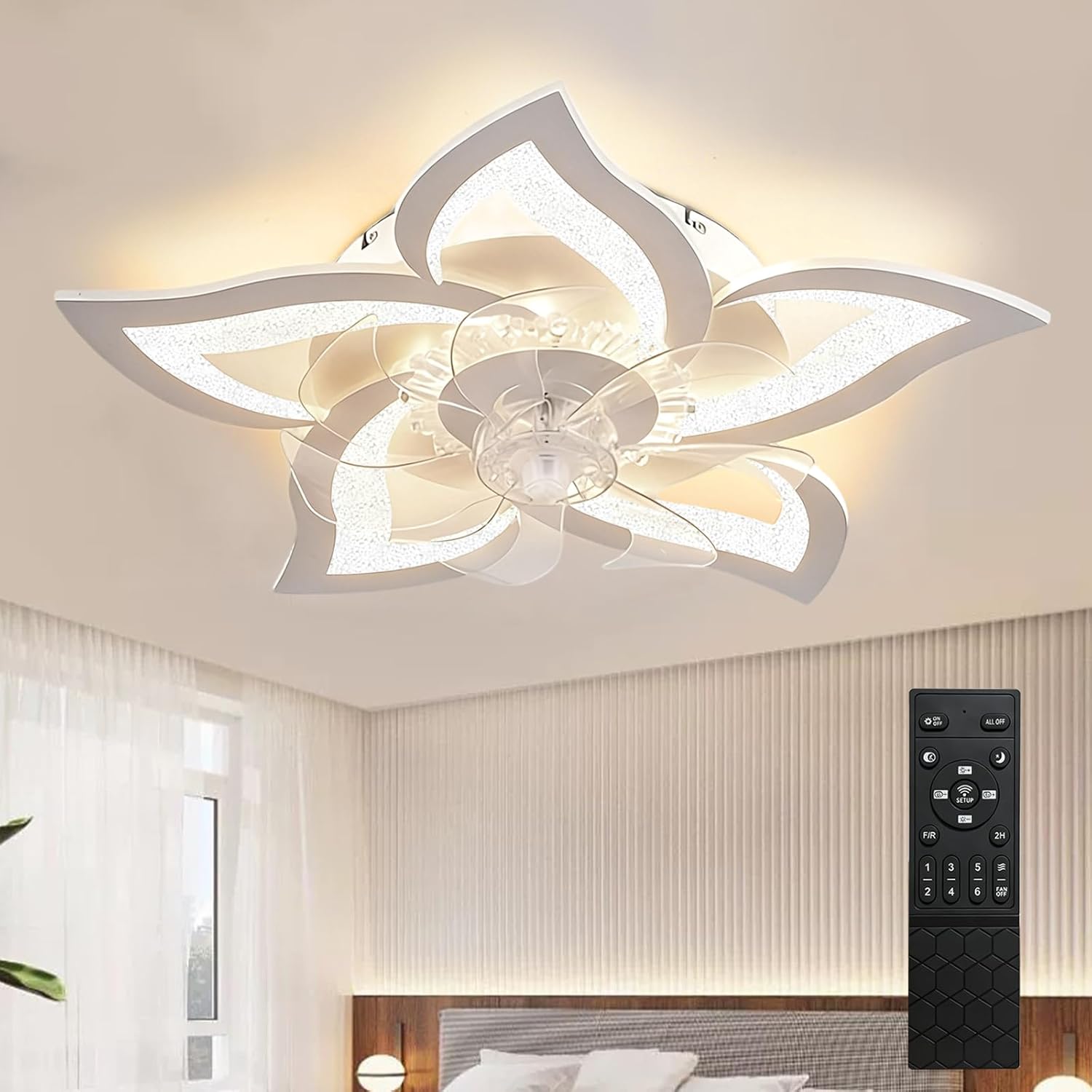 bedroom living room ceiling fan with lights,remote smart Dimming LED low profile ceiling fans with lights,ultrathin Quiet ceiling fans night light,Simple modern light fan ceiling kitchen office dining