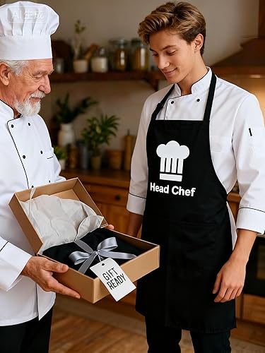 Miniatura 8 de Delantales personalizados para hombres y mujeres con bolsillos, paquete de 1 a 500 unidades, delantales ajustables personalizados con