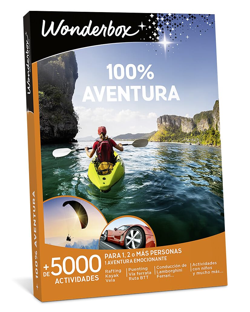 Wonderbox - Caja Regalo 100% Aventura - Vive Experiencias Únicas Y Utiliza Medios De Transporte Únicos. Increíble Ideas Regalo Mujer, Ideas Regalo Hombre, Regalos Navidad