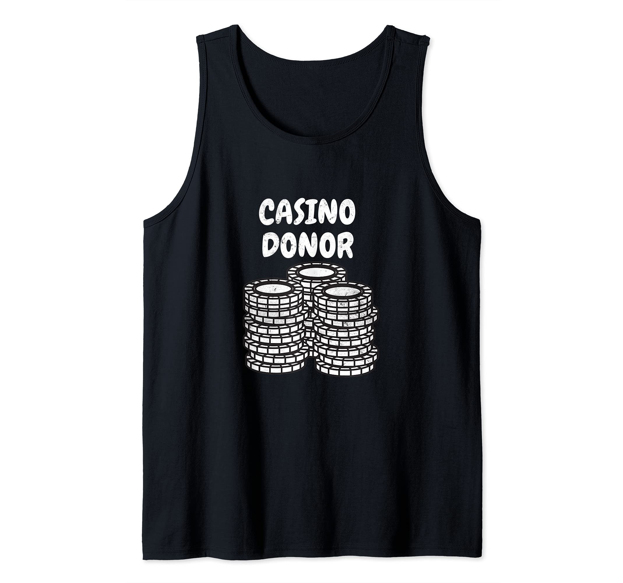 Mens Funny Casino Donor Poker Gambling Gifts Tank Top, Black