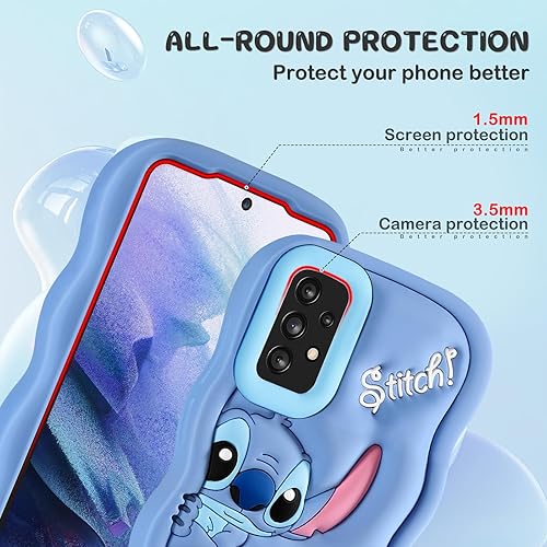 Miniatura 4 de oqpa Funda para teléfono Galaxy A53 5G con diseño de personajes 3D de dibujos animados para niñas, niños, mujeres, adolescentes, funda Kawaii única