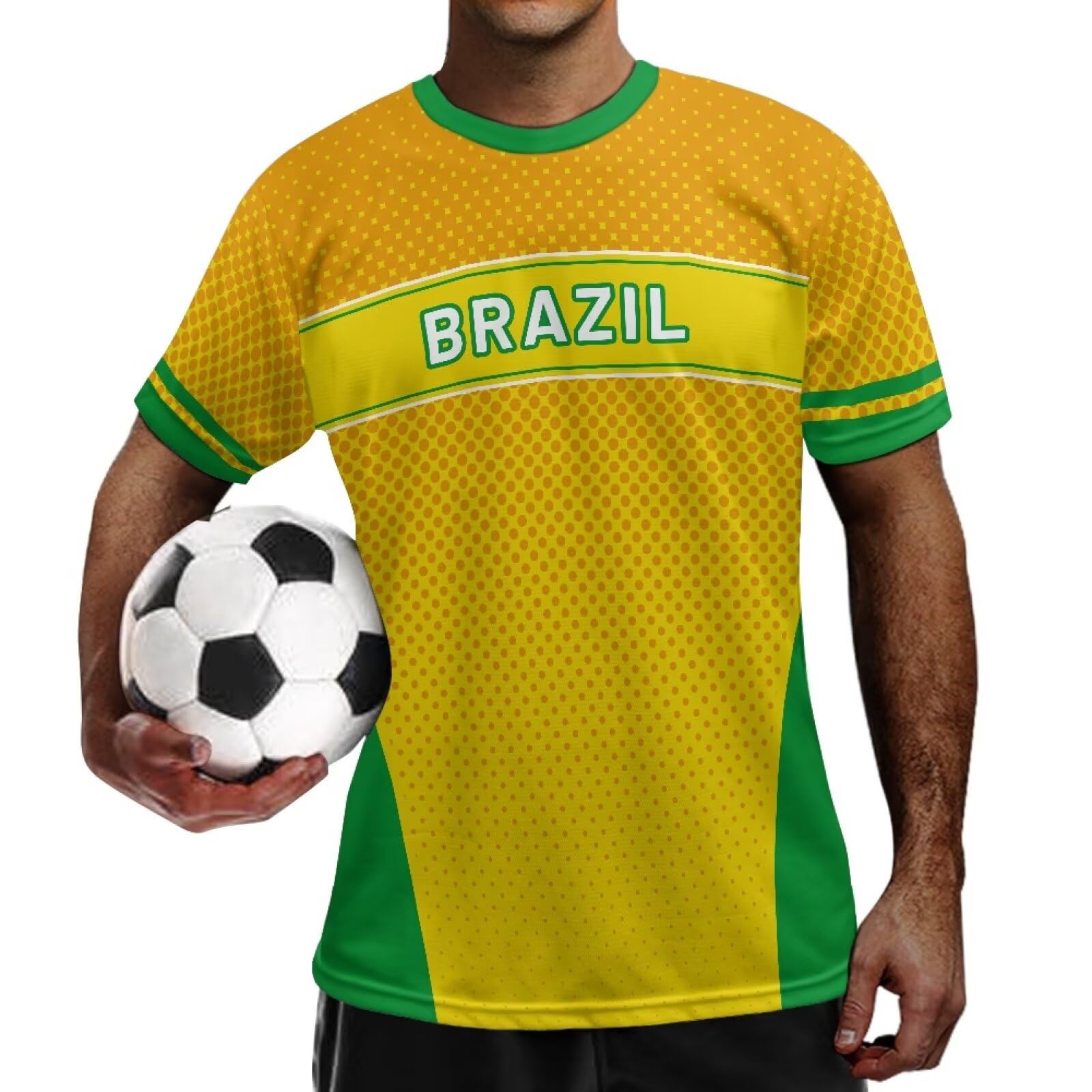 Jrysaedy Soccer Jersey Shirts for Men Breathable Sports Jersey Men's Short Sleeve Soccer Jerseys