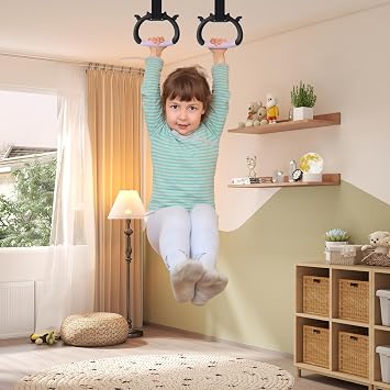 Hocklliy Gymnastic Rings Calisthenics Rings Home Gym Equipment with Adjustable Straps for Strength Training Used,Indoor & Outdoor Use Load-Bearing 250kg