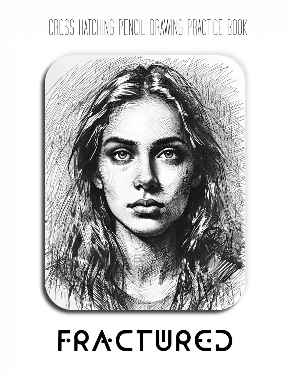 Cross Hatching Pencil Drawing Practice Book - Fractured: A Cross-Hatching Journey into Emotional Portraits and the Texture of Sorrow