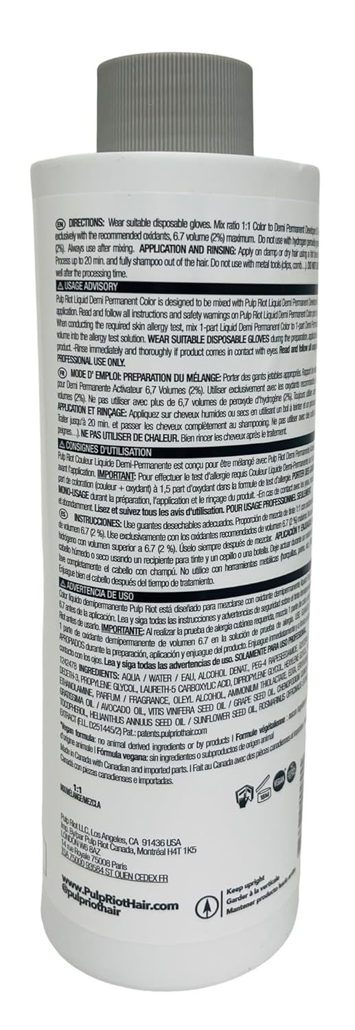 Pulp Riot - Liquid Demi-Permanent Liquid Color - 0-0 Clear 16 fl oz/473 mL