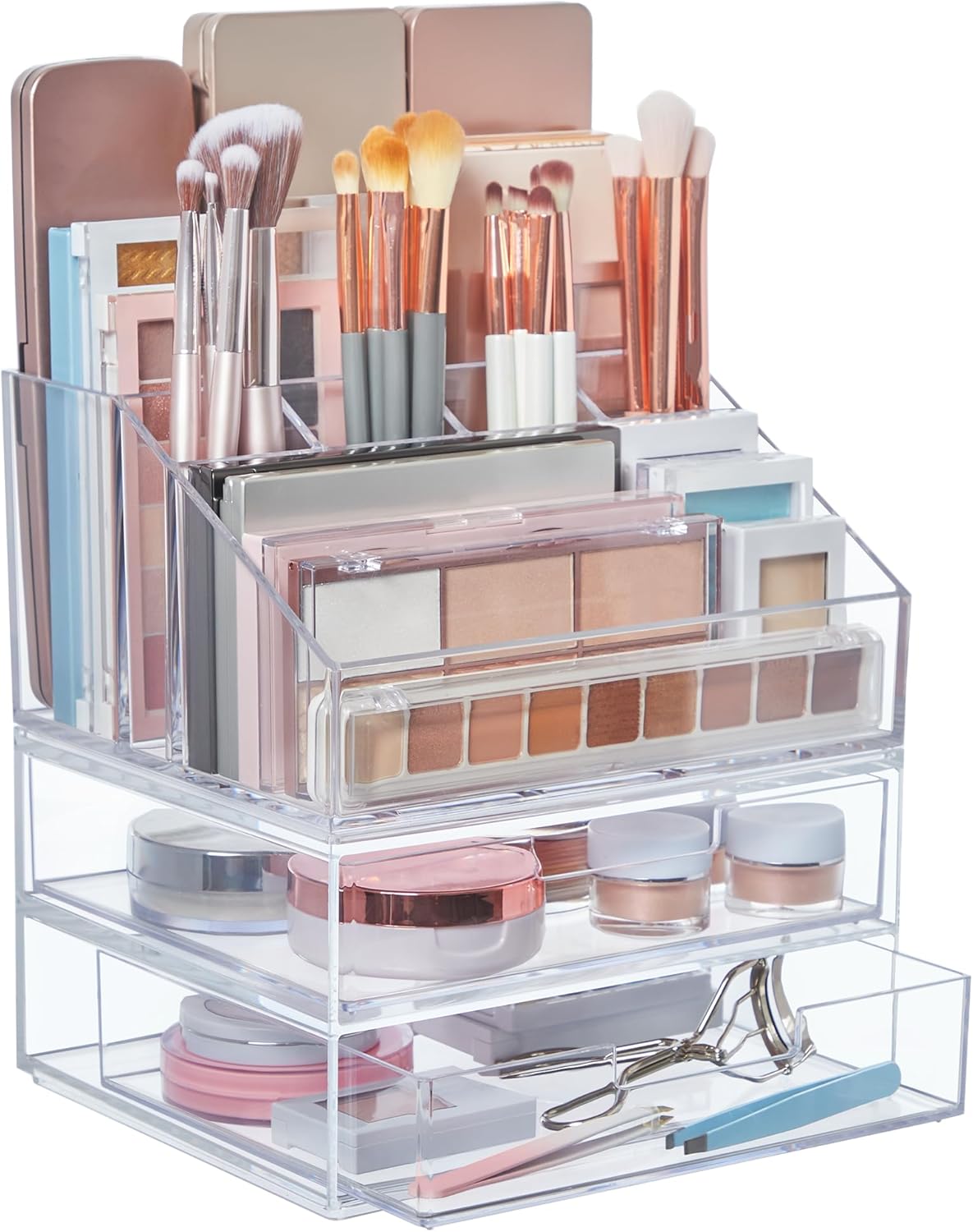 STORi Chloe Stackable Makeup Holder & Drawer Organizer...