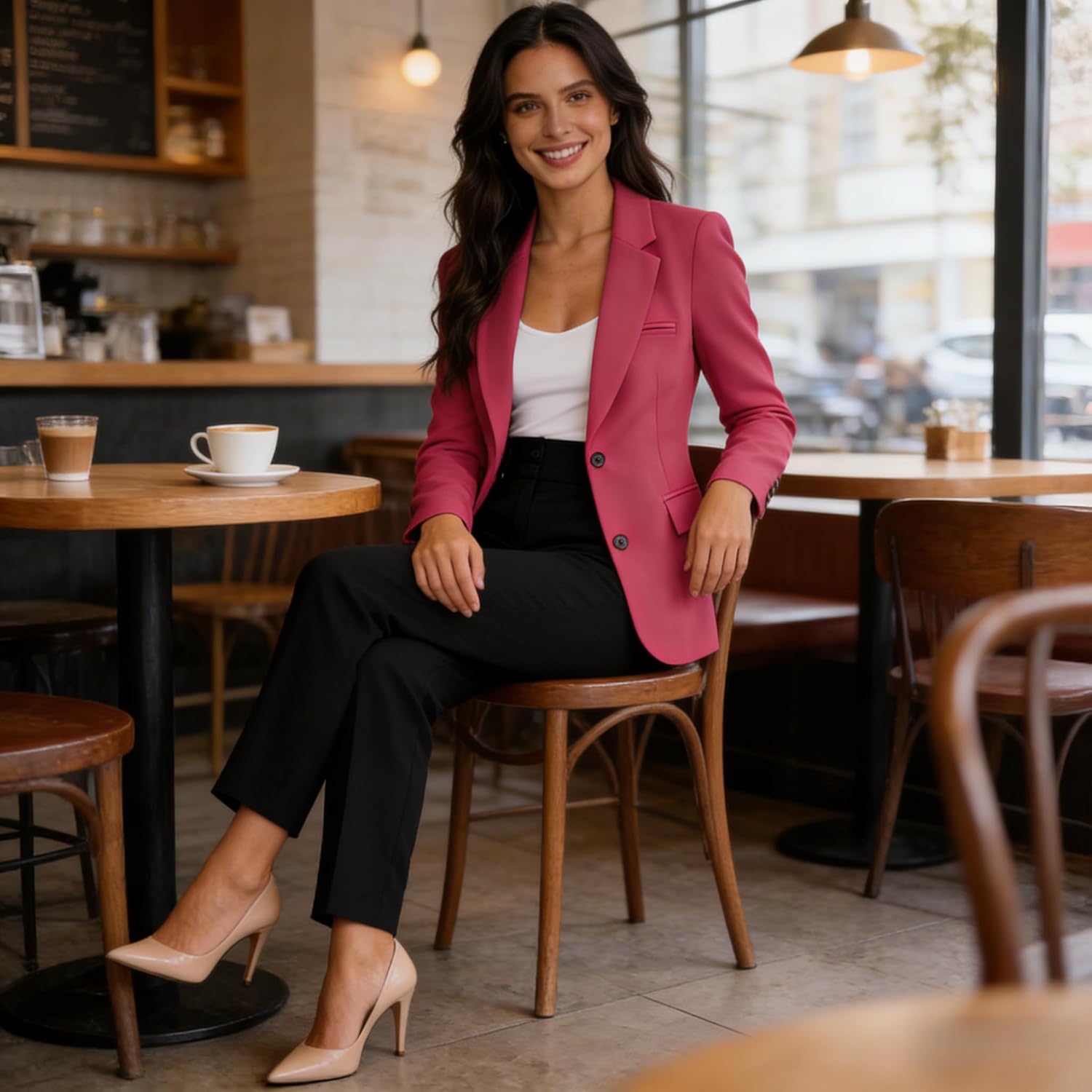 Womens Casual Blazer Open Front Long Sleeve Suit Jackets Work Office Outfits