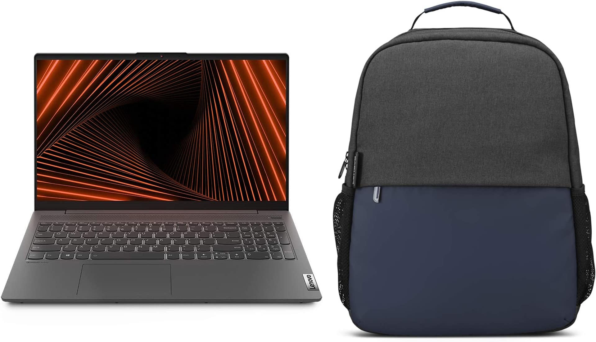 Lenovo IdeaPad 5 11thGen Intel i5 15.6" FHD IPS Thin&Light(8GB/256GB SSD+1TB HDD/Win/MS/Iris Xe Graphics/FingerprintRead/GraphiteGrey/1.66Kg) 82FG010BIN+ 15.6" Slim Backpack