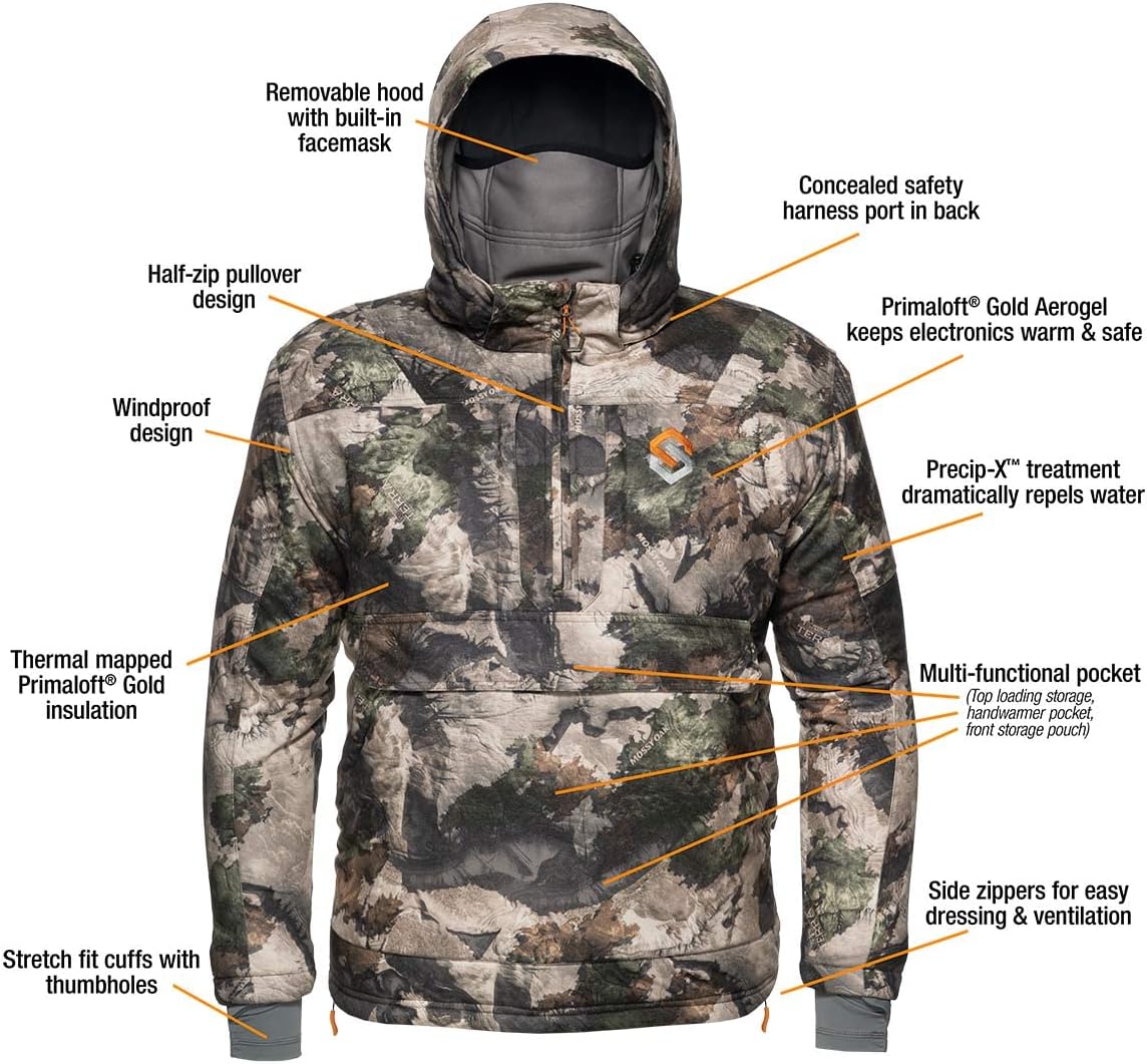 ScentLok BE:1 Divergent Wind Resistant and Water Repellent Late Season Camo Hunting Jacket with Primaloft Gold Insulation - Image 4