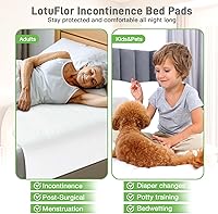 Vista 4 de Bed Pads Washable Waterproof for Incontinence Adults, Reusable Wetting Pad Mattress Protector Underpads Tuckable Quick Dry, Fits Queen Size Bed, 36