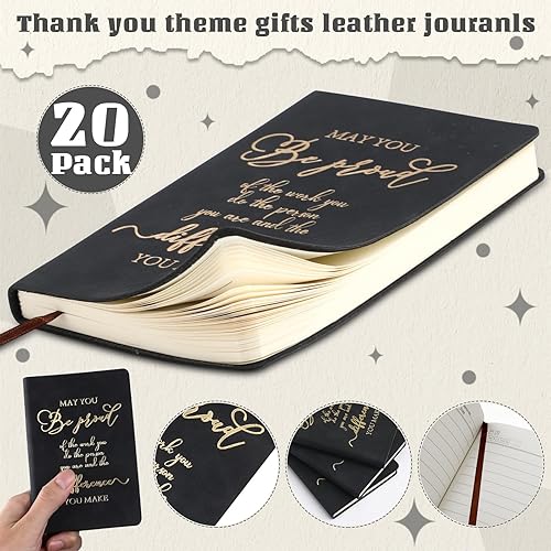 Miniatura 33 de Ctosree 20 cuadernos de cuero A6 de agradecimiento para empleados, regalos de equipo para compañeros de trabajo, cuadernos inspiradores para regalos