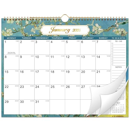 Calendar 2023-2024 - 18 Months Calendar from Jul. 2023 - Dec. 2024, 14.8'' x 11.5'', Perfect for Planning and Organizing Your Home and Office