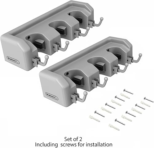Miniatura 2 de Stalwart - Soporte para pala, rastrillo y herramientas con ganchos - Organizador de pared para garaje, armario o cobertizo - Para colgar