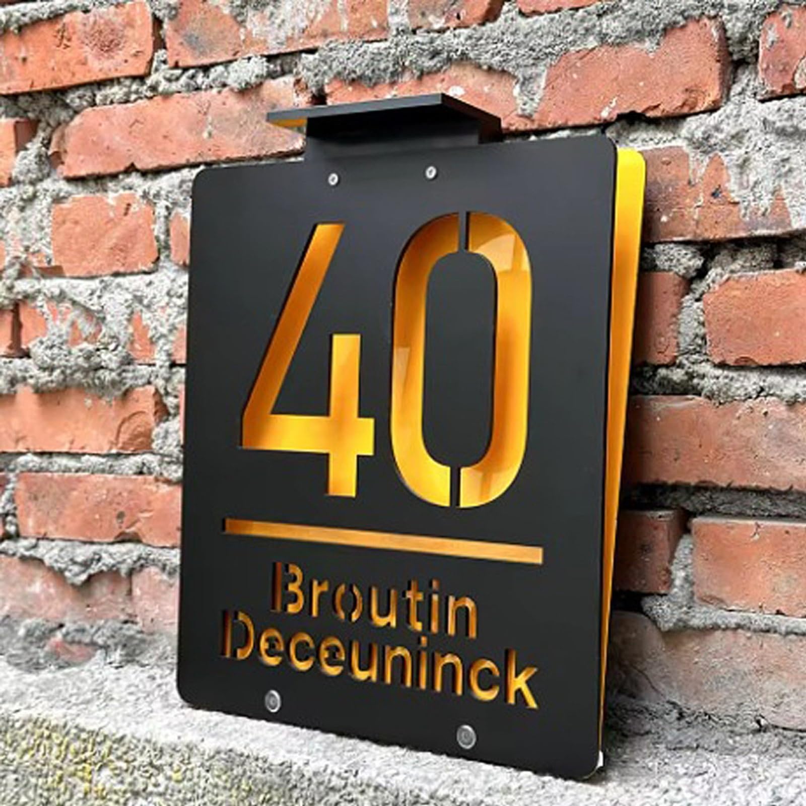 Numer Domu Solarnego, Znak adresu słonecznego z numerami domów LED, podświetlaną tablicą do użytku na zewnątrz do domu i ogrodu(24 * 28cm)