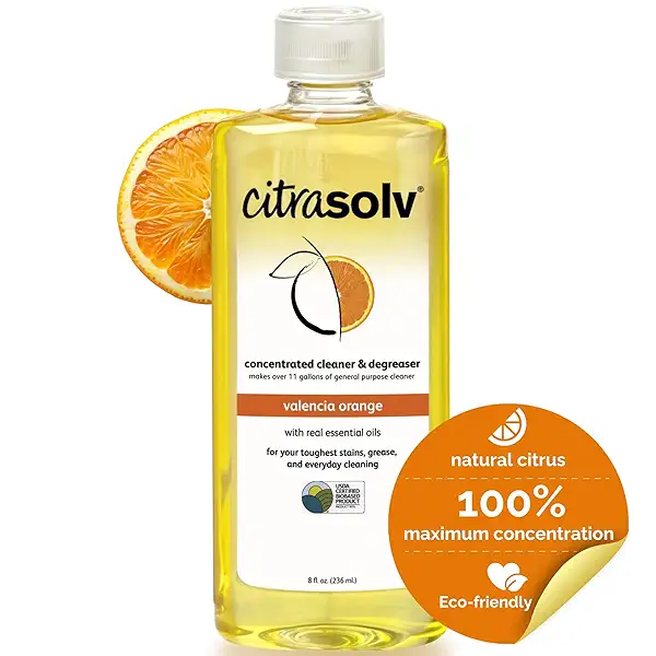 Citra Solv Concentrated Cleaner & Degreaser, Deodorizer, Home & Outdoor, Adhesive Remover, Paint Thinner, Natural Orange Oil, Valencia Orange 8 Fl Oz 1