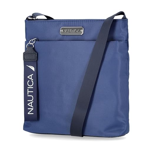 Nautica womens Diver Nylon Small Crossbody Bag Purse With Adjustable Shoulder Strap Cross Body, Indigo, One Size US