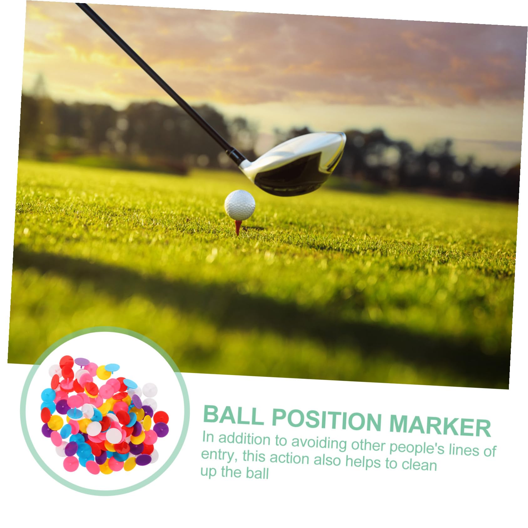 ibasenice Runde Golfballmarker aus Kunststoff 100 Stück Tragbar | Golfball Positionsmarkierung, Niedrig Reibend, für On Course Zubehör, Kompakt für Unterwegs Zufällige Farbe
