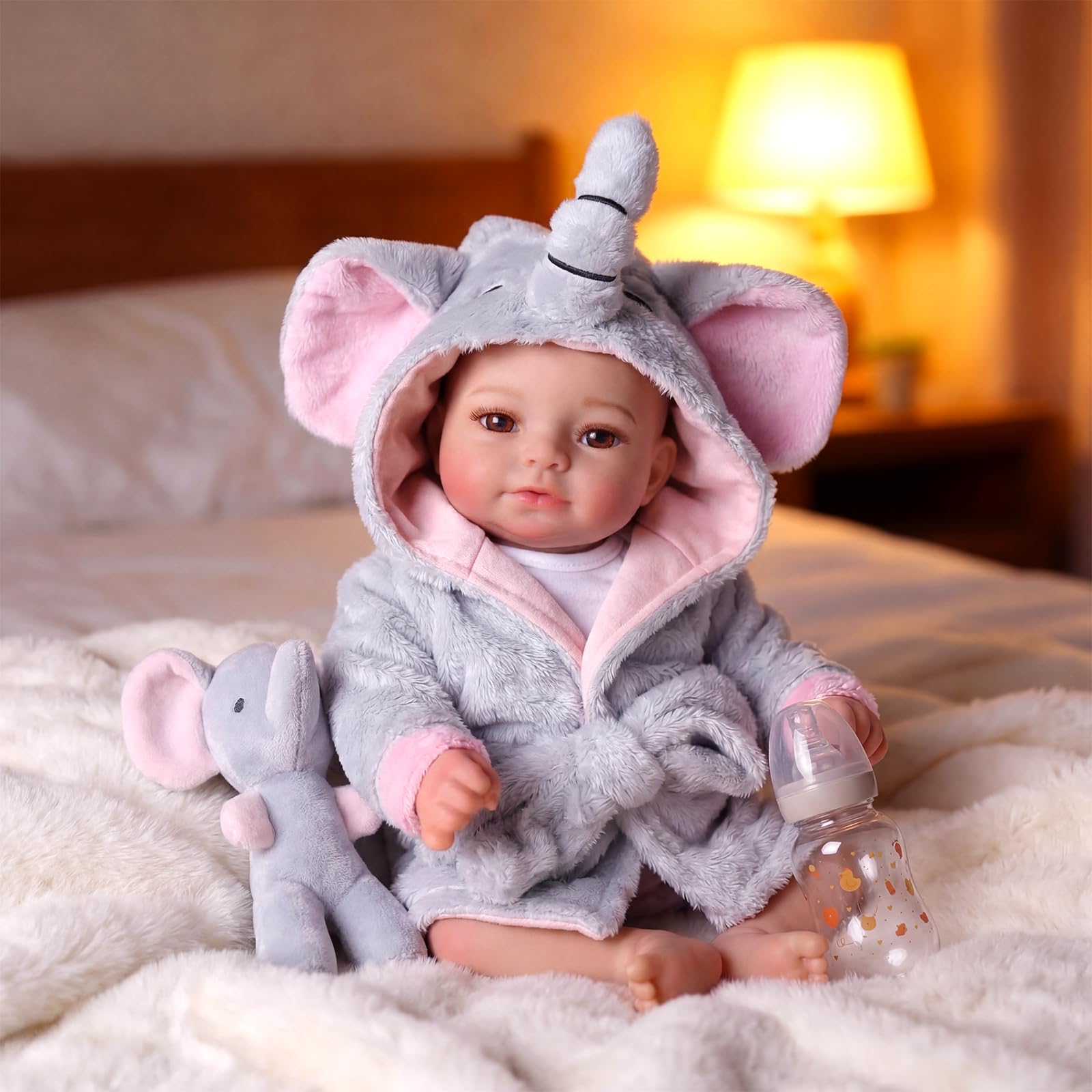 BABESIDE Bambole Reborn Femmina - 17 Pollici Bambola Realistica e Vivente con Corpo in Tessuto Morbido, Reborn Femmina con Accessori per Bambini di 3 Anni e Più per Coccole e Gioco