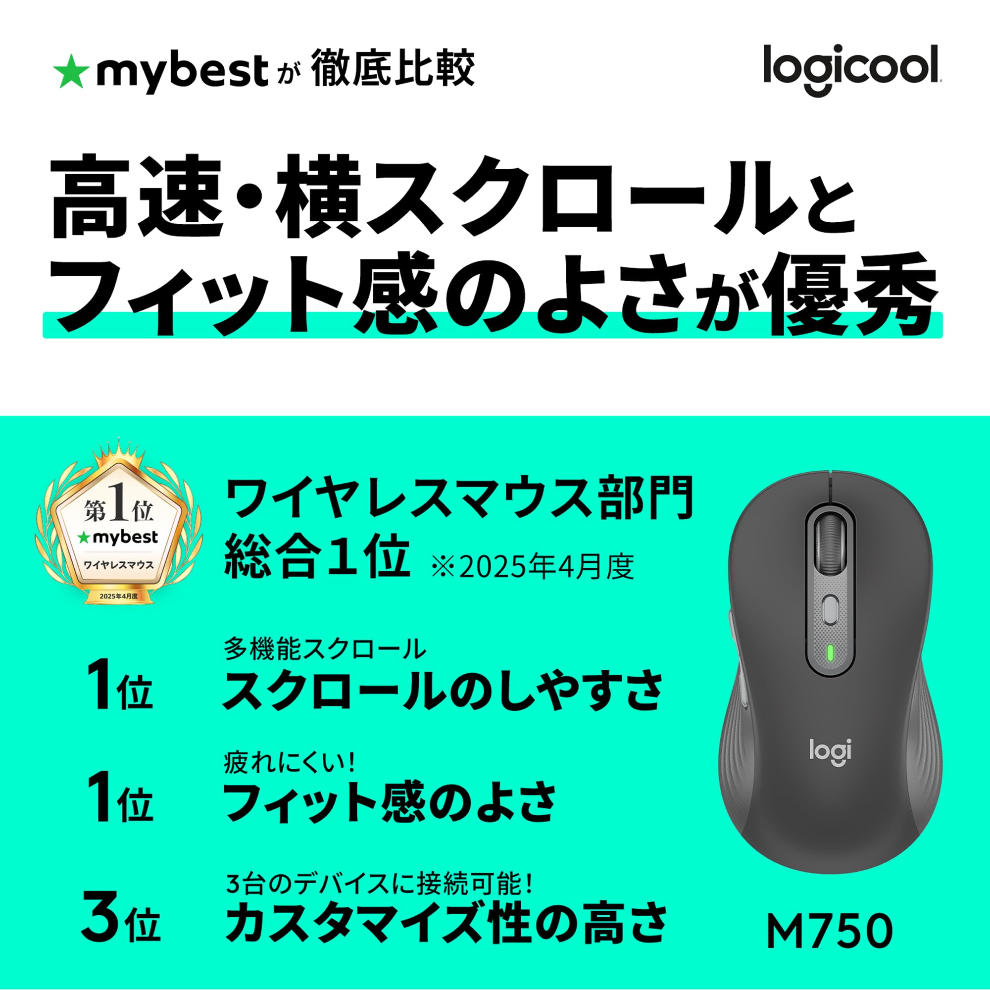 Amazon.co.jp: Logicool Signature M750LGR Wireless Mouse