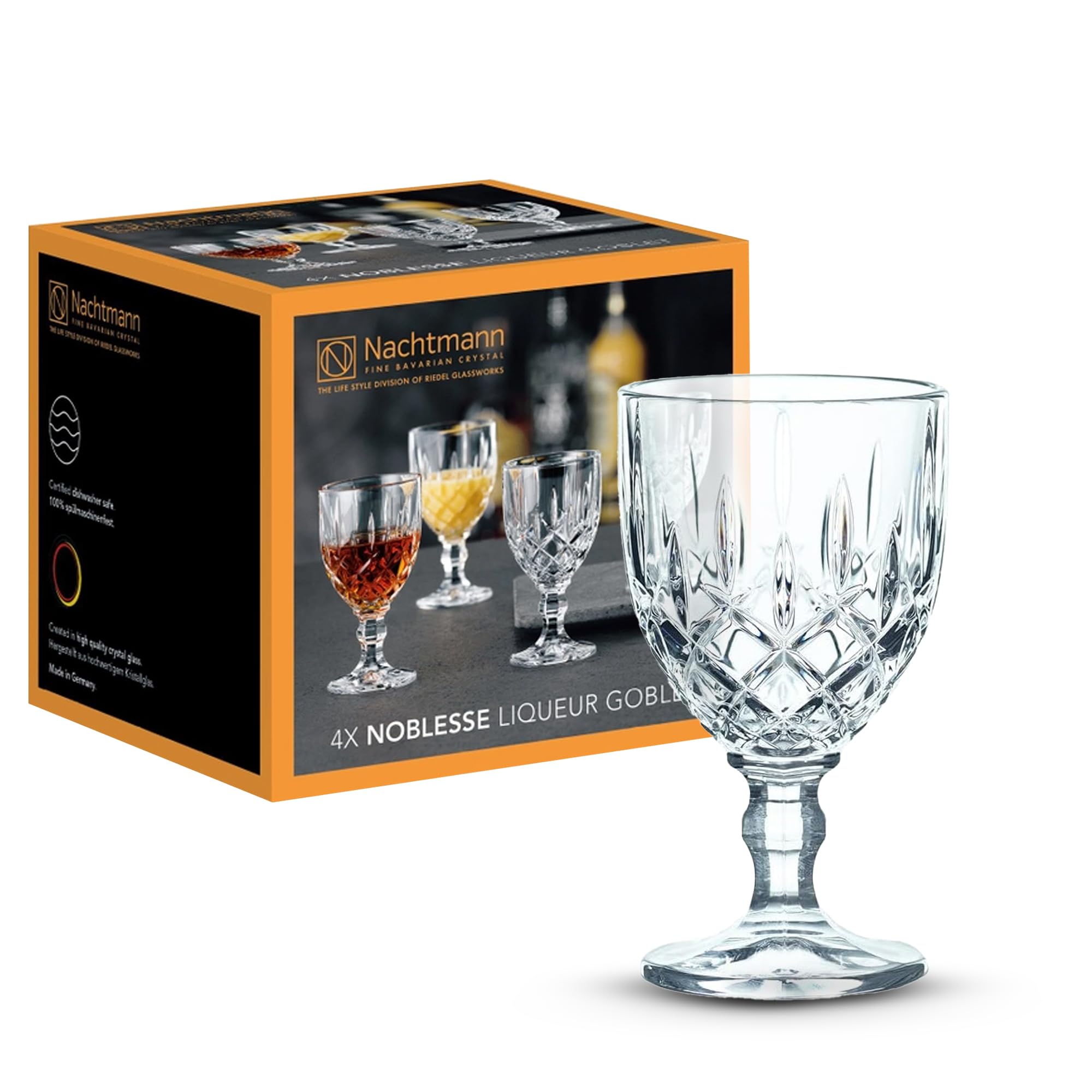 Spiegelau & Nachtmann Noblesse 103748 Set of 4 Crystal Glass Liquor Glasses 57 ml