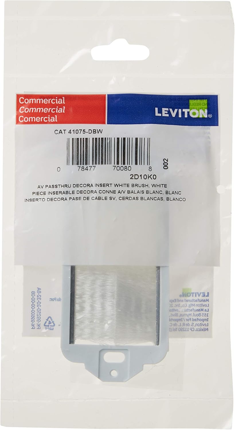 Leviton Decora Brush Passthrough, 41075-DBW, White