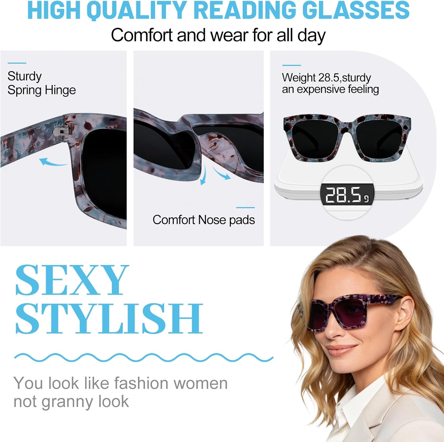 OCCI CHIARI Reading Glasses Women Oversized Reader 1.0 1.5 2.0 2.5 3.0 3.5 1.25 1.50 1.75 2.25 2.75 4.0 5.0 6.0