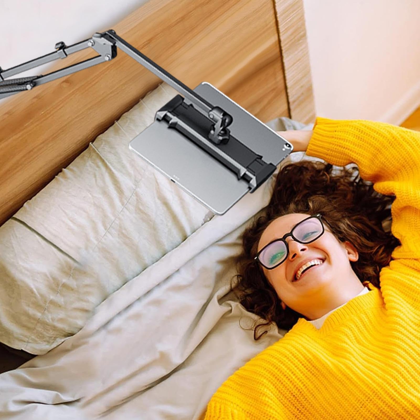 Soporte ajustable para teléfono – Soporte de cama para teléfono celular | abrazadera de rotación de 360 grados para teléfonos celulares | Soporte para teléfono móvil, soporte para tableta para marco