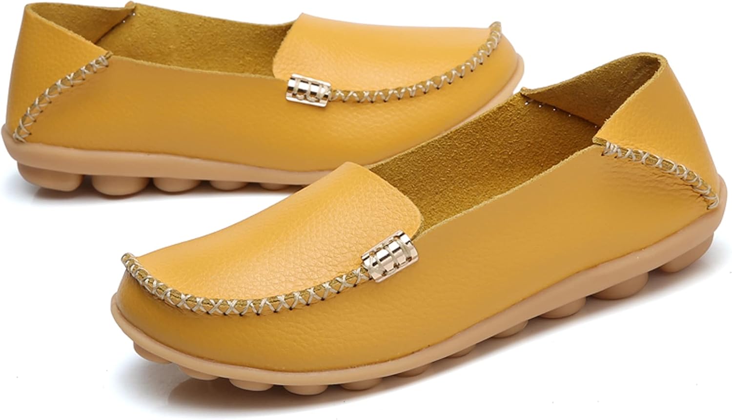 VenusCelia Women's Comfort Walking Boat Shoe 6 Yellow