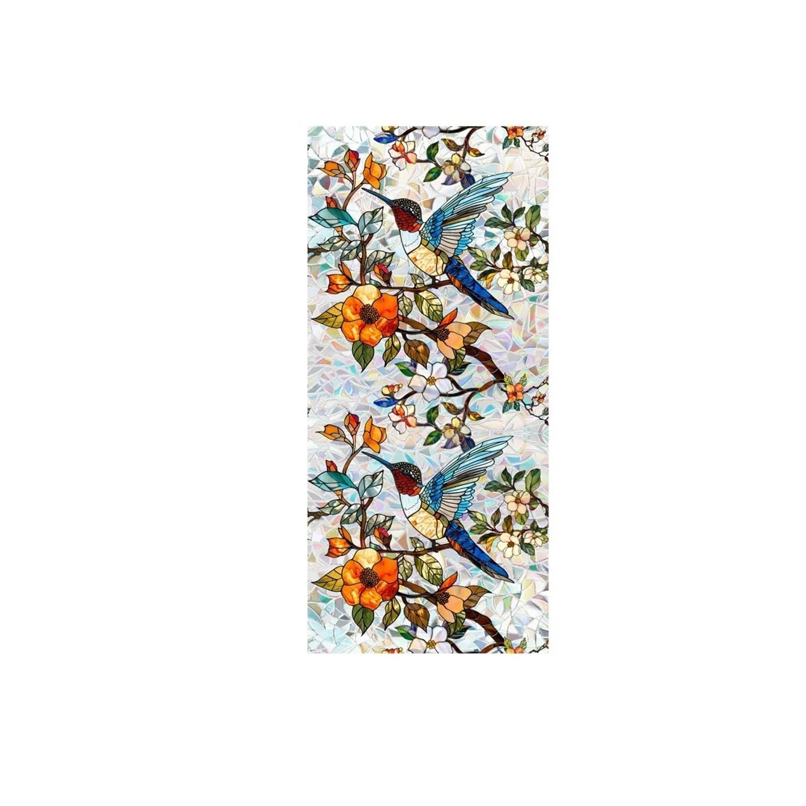 SHALLEZSOU Window films Window Film Sun Catcher Static Glass Stickers Non-Adhesive Sticker Decorative Privacy Flower Decal Painted