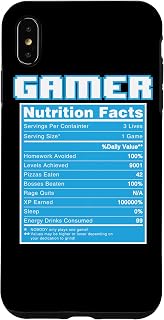 iPhone XS Max Gamer Nutrition Facts Funny Video Game Esports Gaming Nerds Case