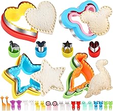 Uncrustables Maker,28 pcs Sandwich Cutter and Sealer Set for Kids,Uncrustable Sandwich Cutter, Decruster Sandwich Maker, DIY Bread Cookie Cutters for Boys & Girls Lunch Bento Box