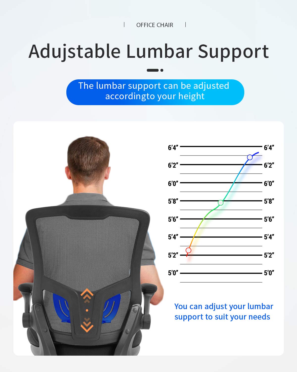 FDW Drafting Chair Mid-Back Mesh Tall Office Chair with Flip-Up Arms Desk Chair with Ergonomic Lumbar Support Foot Ring (Black, Office Chair)