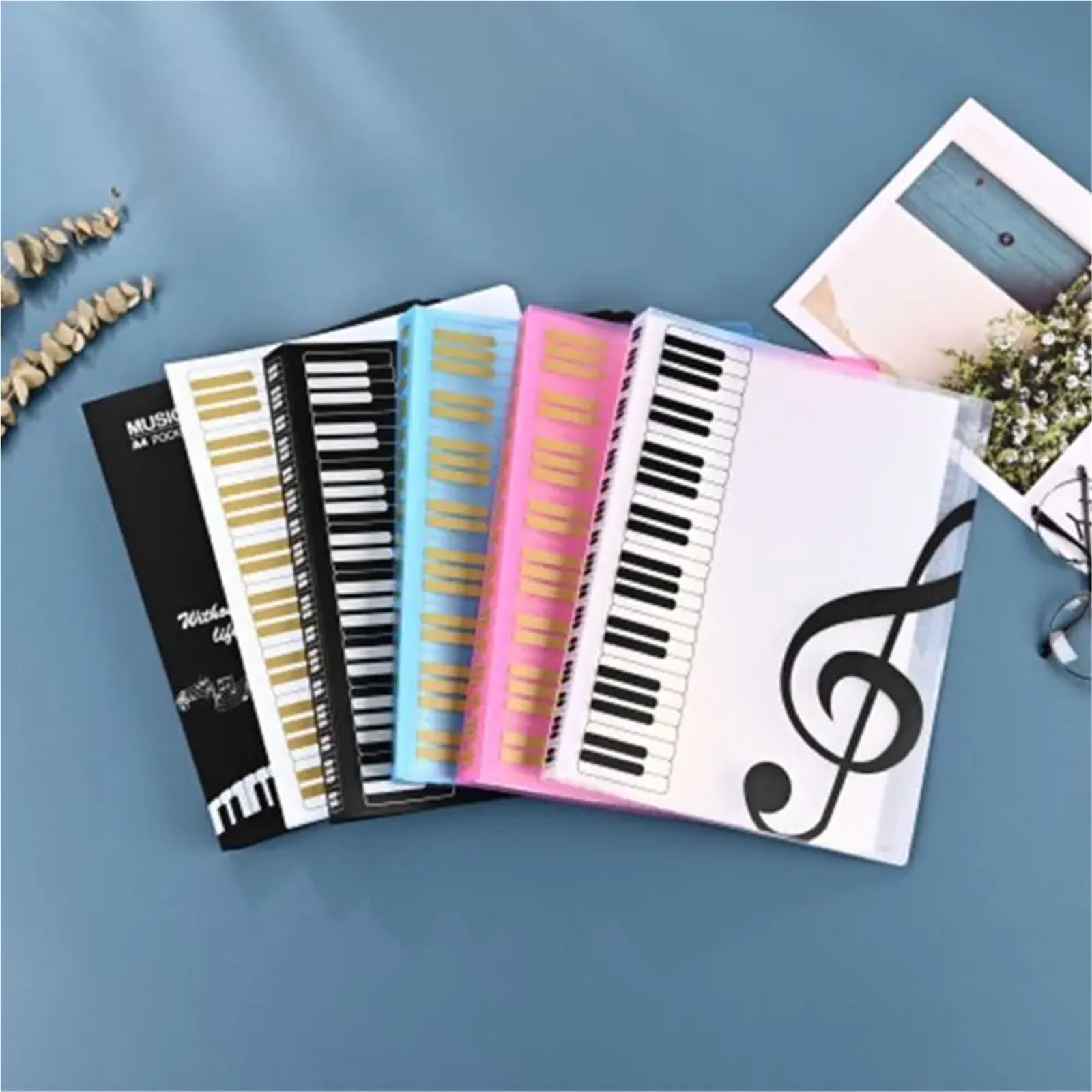 Gitarre, Klavier, Papierblätter, Ordner, Dokumentenaufbewahrung Für Notenblätter(Rose red)