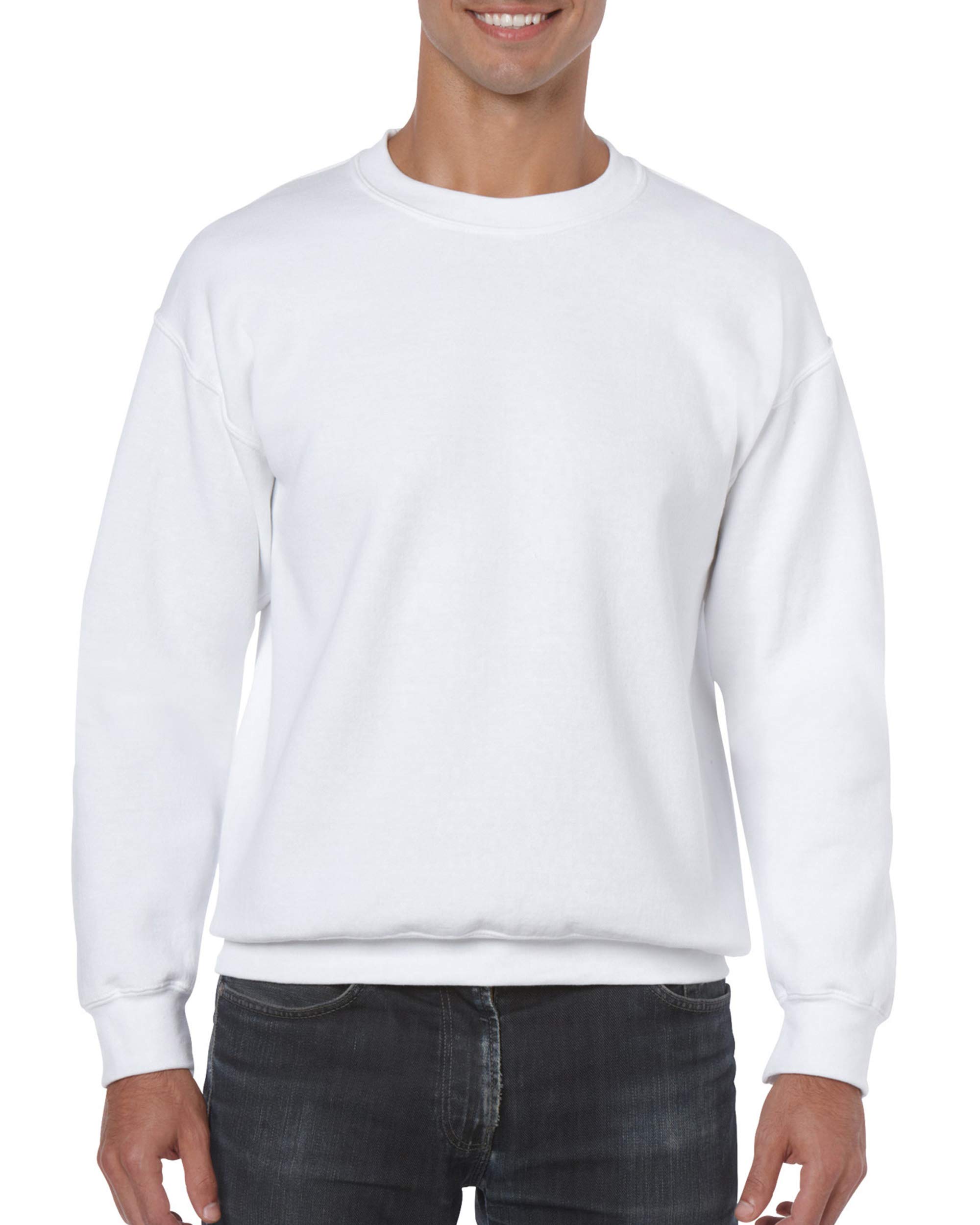 Gildan Heavy Blend Crewneck Sweatshirt - White - Size L - Women's