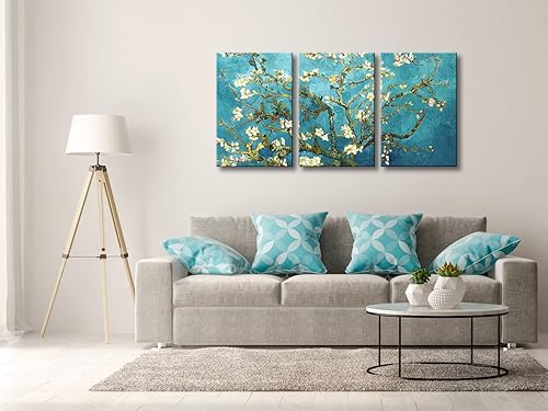 Vista 53 de Wieco Art Great Wave of Kanagawa Katsushika Hokusai 3 piezas modernas sobre lienzo estirado impresiones sobre lienzo, arte de pared para decoración