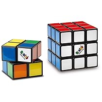 Cubo di Rubik, Duo Pack con l’Originale 3×3 e il Mini 2×2, Classico Rompicapo ad Abbinamento di Colori, per Adulti e Bambini dagli 8 Anni in su