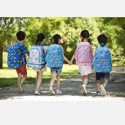 Miniatura 5 de Mochilas para niños y niñas, bonita mochila ligera para niños y niñas, mochila preescolar con bolsa de almuerzo aislada, Rosado, Personalizado