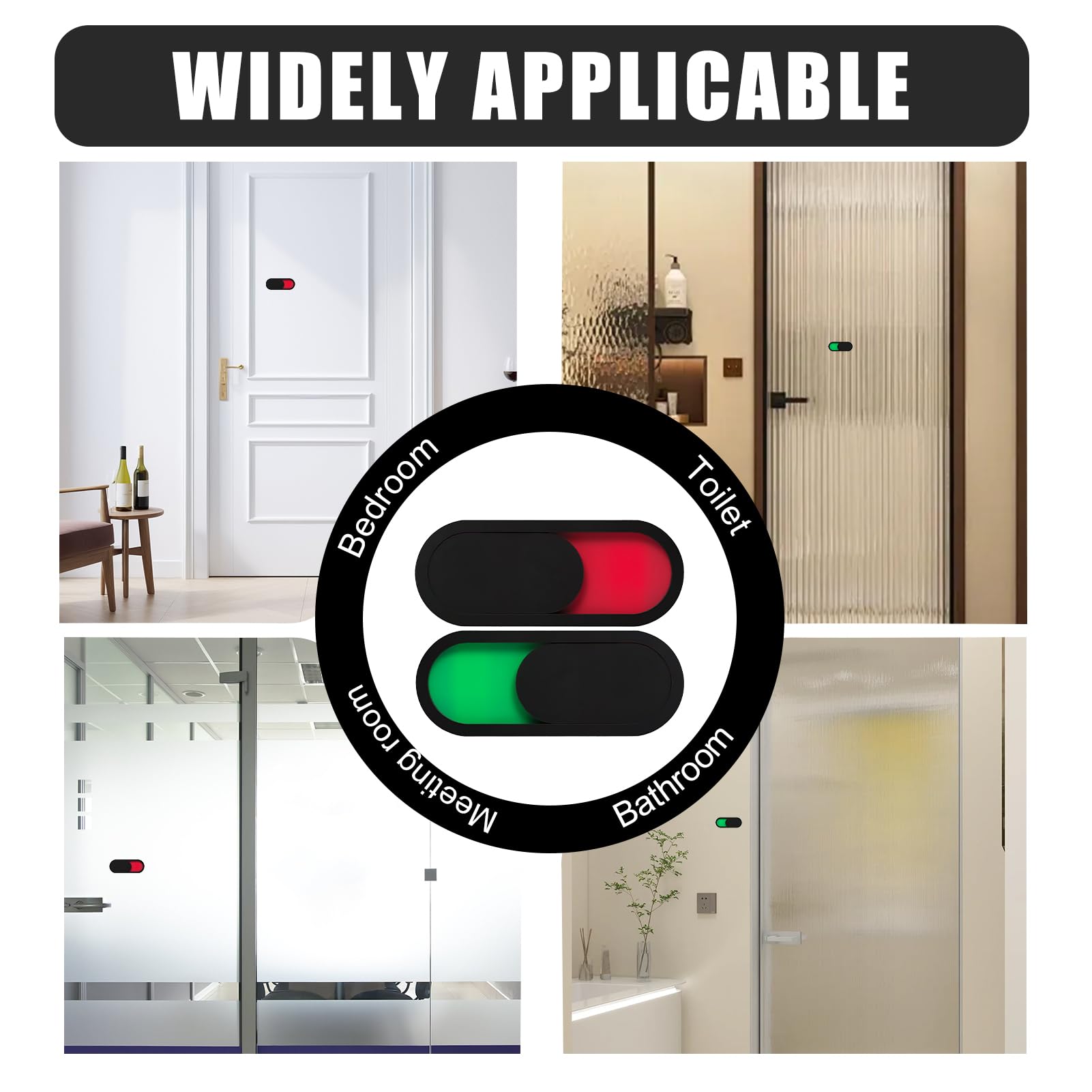 3 carteles abiertos ocupados para puerta corredera de privacidad, control deslizante libre ocupado, con deslizador, por favor, no molestar para baño, oficina, hogar, decoración de habitaciones