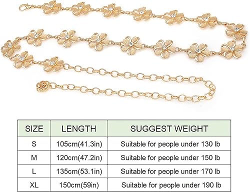 Miniatura 4 de Glamorstar Chain Belt for Women Rhinestone Crystal Waist Belts for Dress Gift