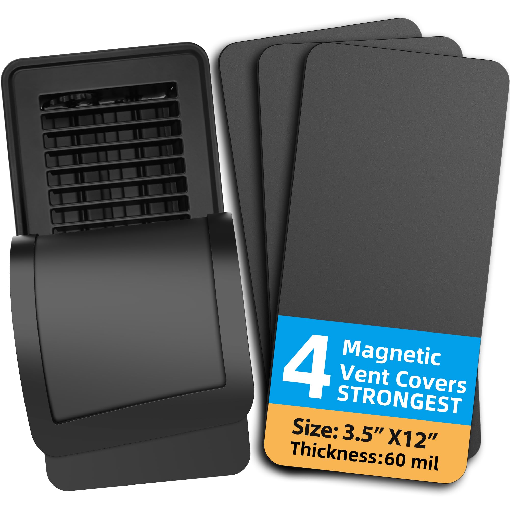 MagX Magnetic Vent Cover – 5.5 X 12 Inch, 3 Sheets, Ultra Thick 60 Mil, Anisotropic Magnet For Floor/Ceiling Vents, RVs, And HVAC