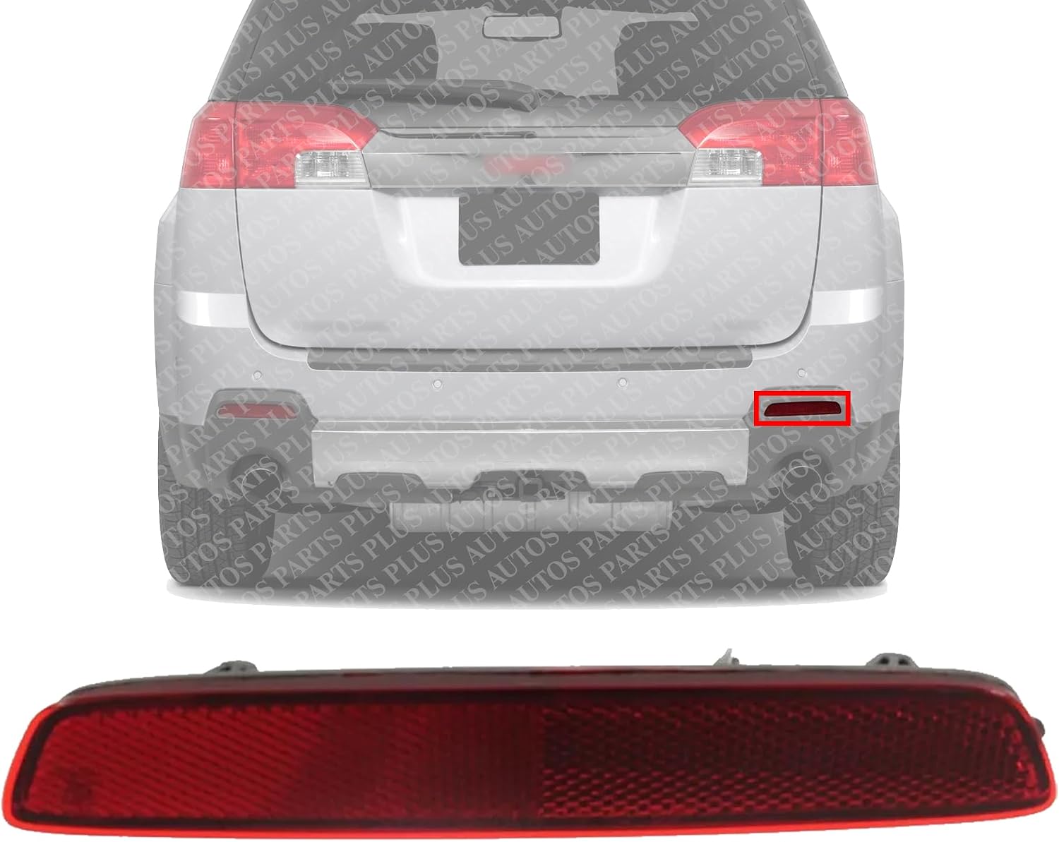 AUTOS PARTS PLUS Rear Bumper Reflector Right Passenger Direct Replacement Compatible With 2010-2015 GMC Terrain / 2013-2016 Chevrolet Trax GM1185109 22950586
