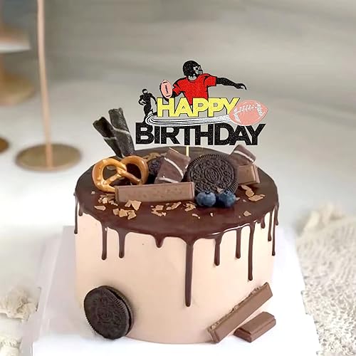 Miniatura 3 de Ercadio Paquete de 1 pelota de rugby con purpurina para tartas de fútbol americano, para tartas de fútbol americano, para decoración de tartas de