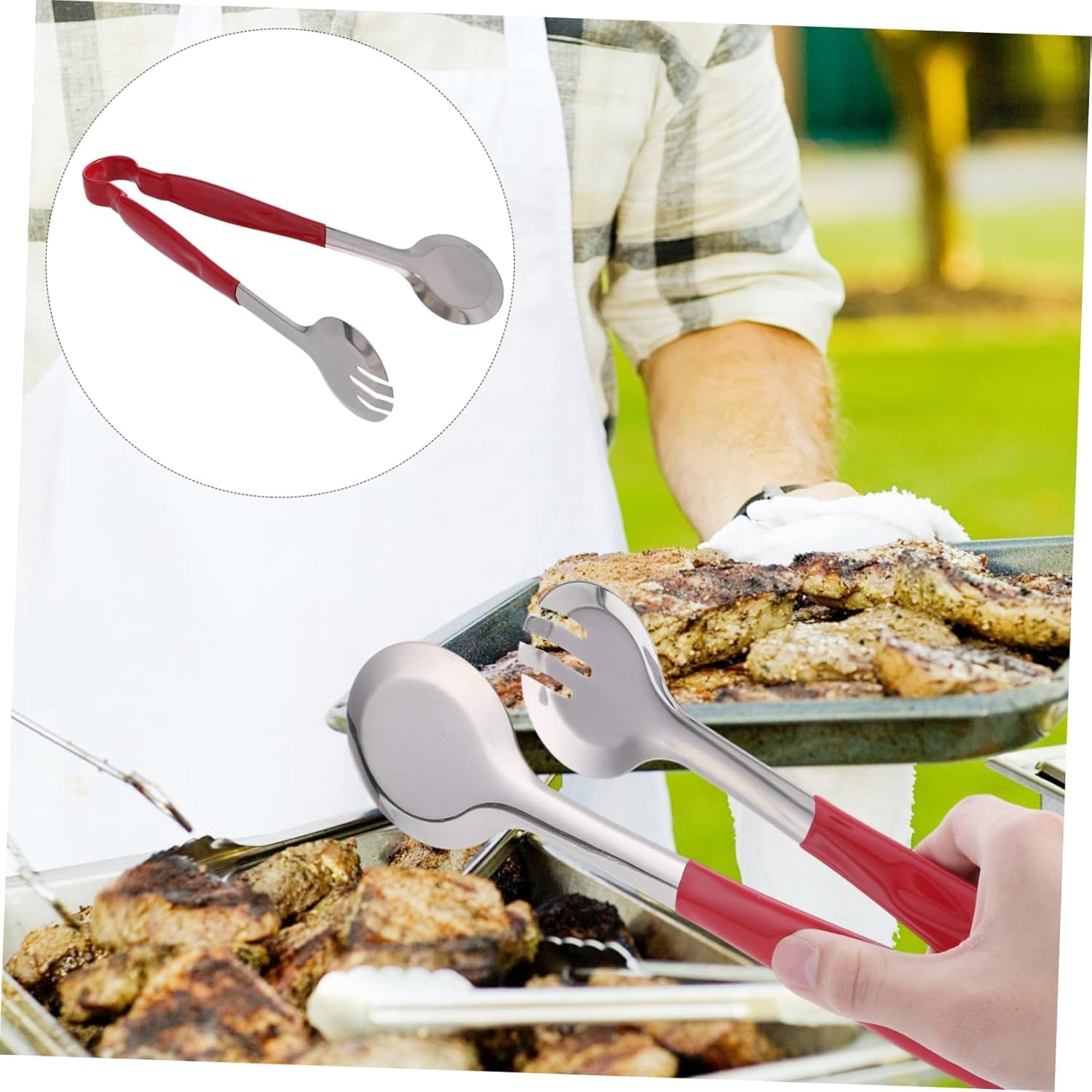 Pinze da cucina, pinze for bistecca, pinze for picnic, pinze for servire cibo, pinze for alimenti for uso domestico, pinze for alimenti in acciaio inossidabile, pinze for bistecca portatili, utensili