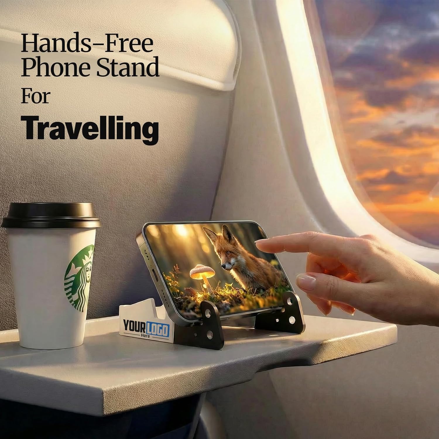 Custom Phone Stand 50 Pack , Collapsible Foldable Universal Desktop Phone & Tablet Holder, Portable Multi-Angle Stand for Office, Kitchen, Travel, Car, Video Call, Compatible with All Smartphones