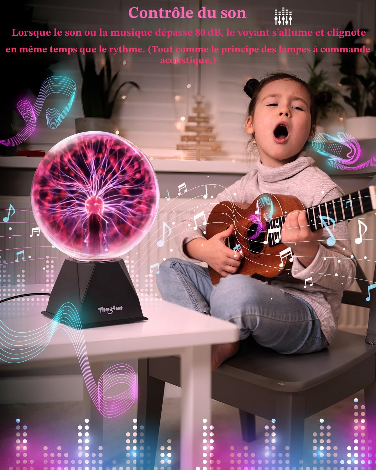 Boule De Plasma Magique, Lumière De Boule De Plasma Électrostatique Sensible Au Toucher 15CM 6 Pouces, Lampe Plasma Enfant D'électricité Pour